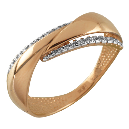 Кольцо, золото, фианит, 01-114326